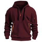 Gareth | Men's Zip-Pocket Casual Hoodie, Relaxed Hooded Jumper | The Dress Cellar