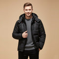 Garrett | Men's Insulated Winter Parka Jacket, Hooded Windproof Coat | The Dress Cellar | Black