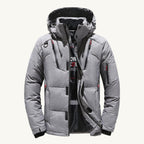 Garrett | Men's Insulated Winter Parka Jacket, Hooded Windproof Coat | The Dress Cellar | Orange