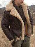 Garrett | Men's Shearling-Lined Leather Jacket, Warm Flight-Style Coat | The Dress Cellar