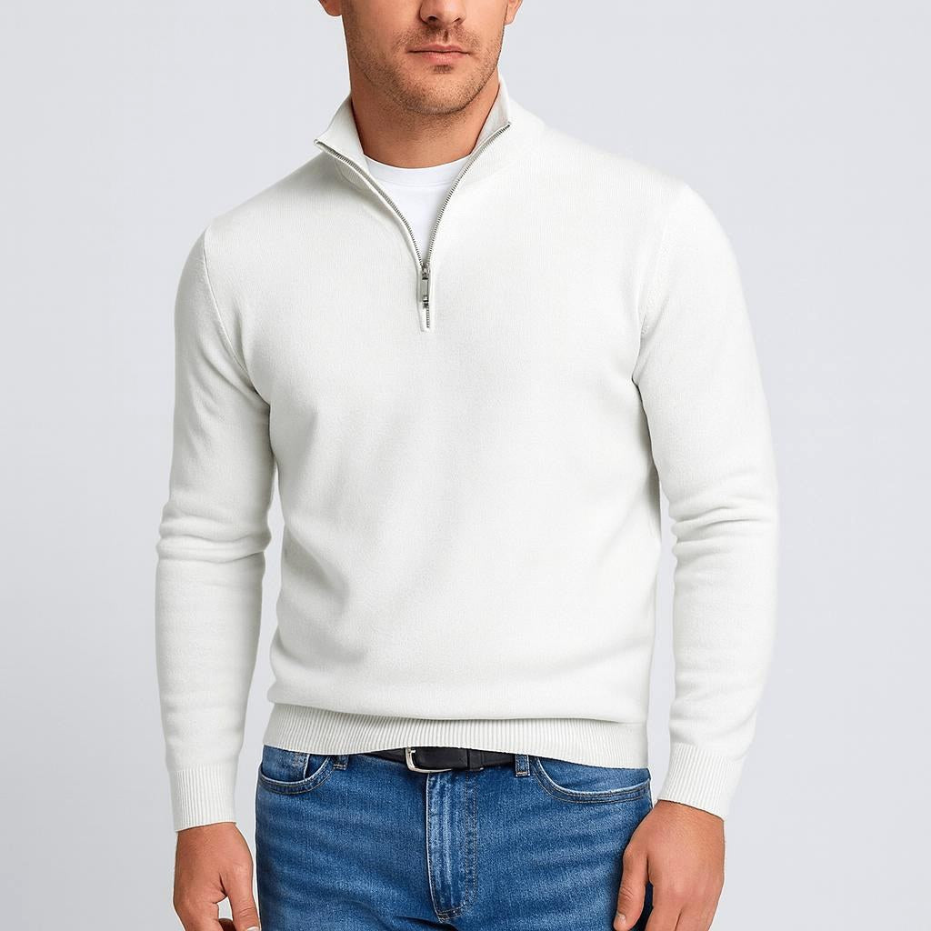 Eric | Men's Textured Merino Wool V-Neck Sweater, Structured Knit Sweater | The Dress Cellar