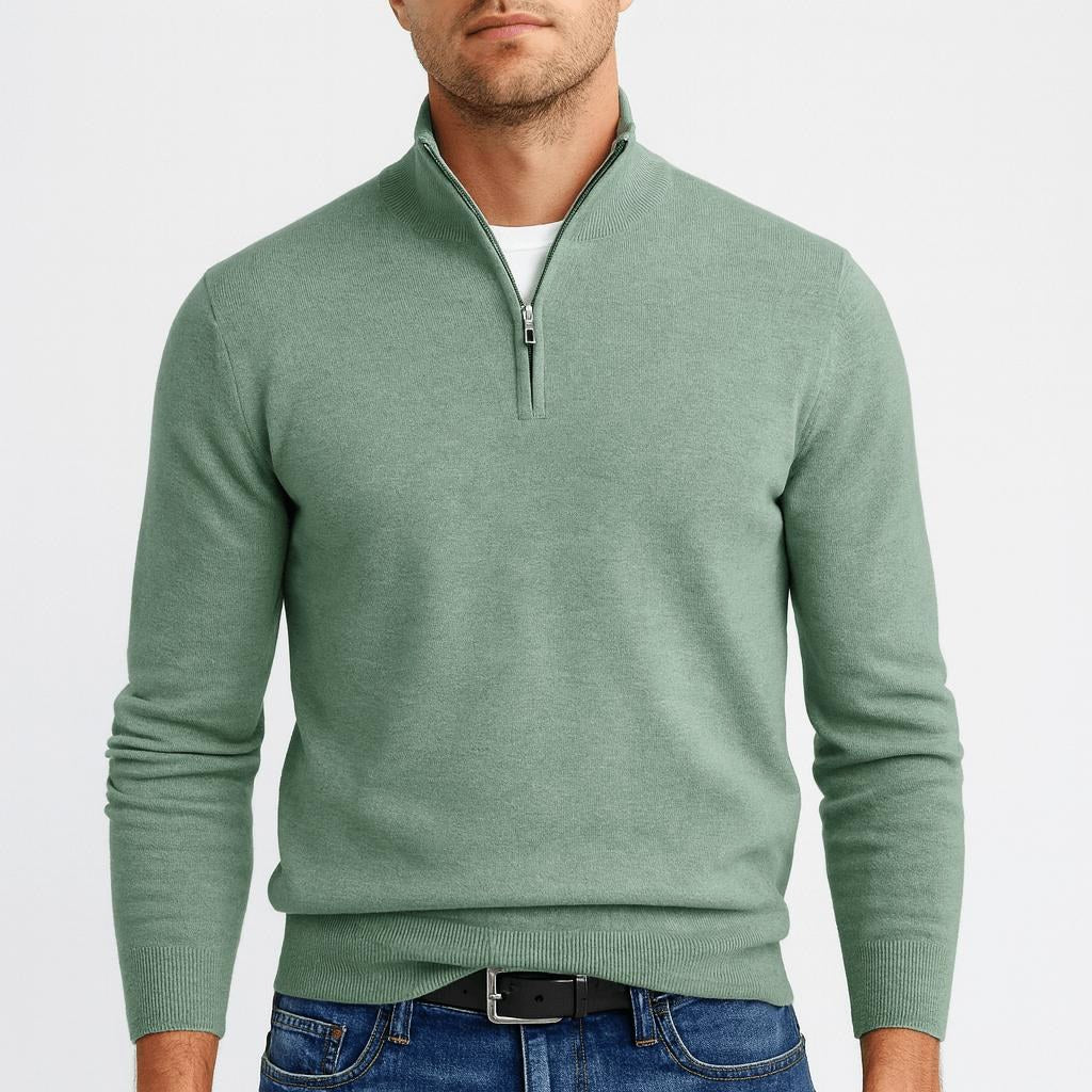 Eric | Men's Textured Merino Wool V-Neck Sweater, Structured Knit Sweater | The Dress Cellar
