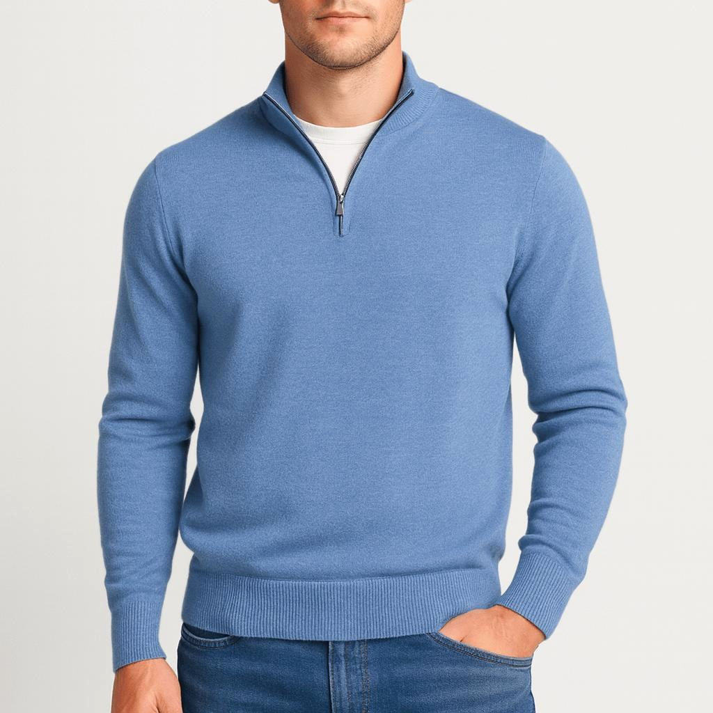Eric | Men's Textured Merino Wool V-Neck Sweater, Structured Knit Sweater | The Dress Cellar