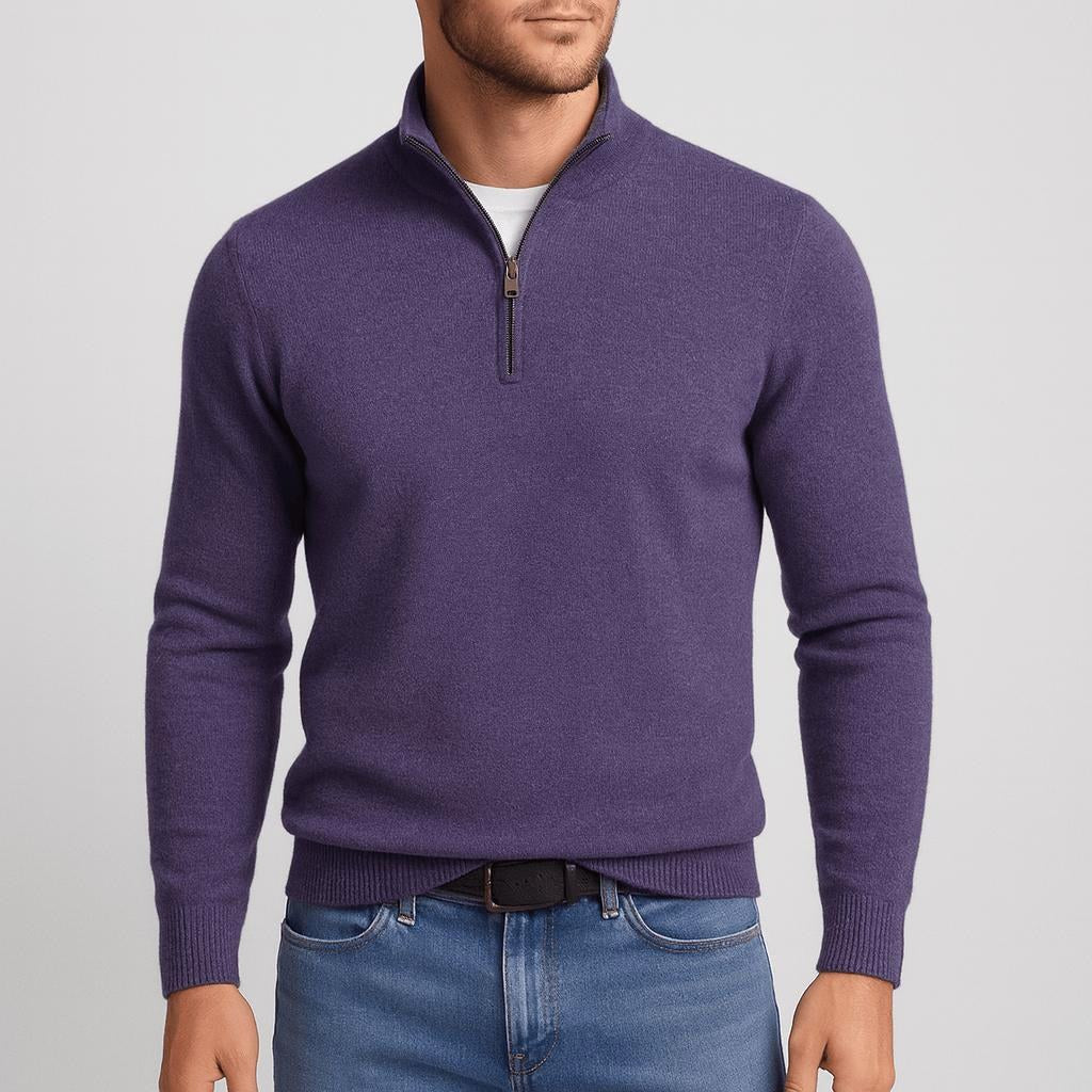 Eric | Men's Textured Merino Wool V-Neck Sweater, Structured Knit Sweater | The Dress Cellar