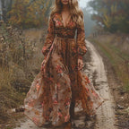 Georgia | Women's Bohemian Floral Maxi Dress - image 4