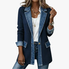 Georgia | Women's Layered Collar Button Jacket, Tailored Jacket | The Dress Cellar | White