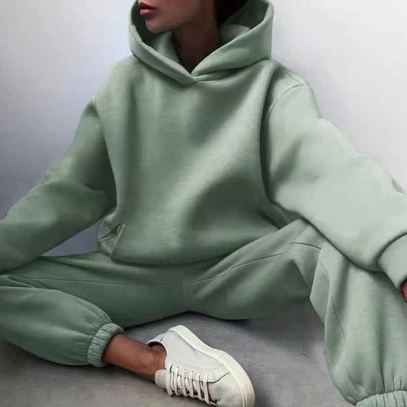 Danielle | Women's Oversized Hooded Loungewear Set, Wide-Leg Two-Piece Set | The Dress Cellar