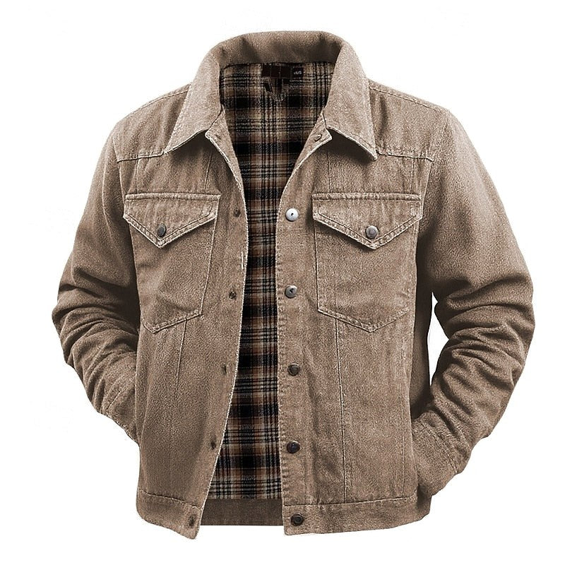 Arthur | Men's Durable Utility Jacket with Checked Lining, Relaxed Fit Fall Jacket | The Dress Cellar