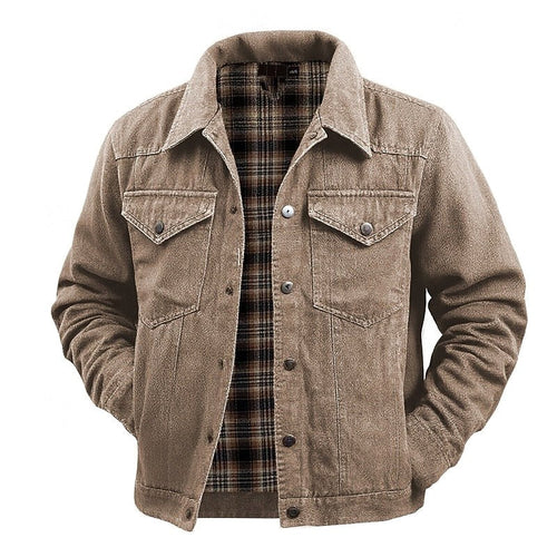 Arthur | Men's Durable Utility Jacket with Checked Lining, Relaxed Fit Fall Jacket | The Dress Cellar