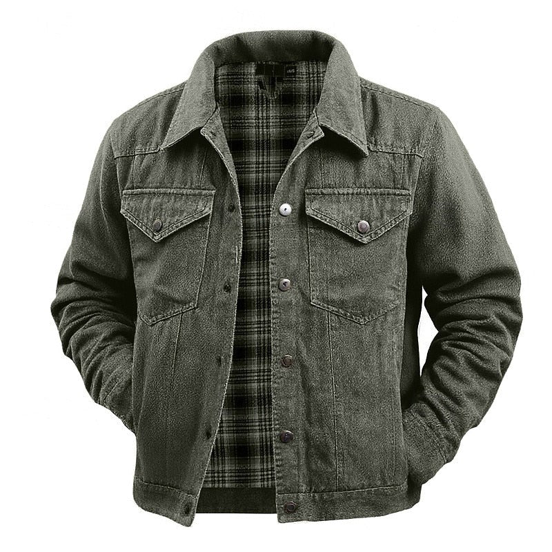Arthur | Men's Durable Utility Jacket with Checked Lining, Relaxed Fit Fall Jacket | The Dress Cellar