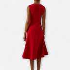 Grace | Women's Draped Asymmetric Midi Dress - image 13