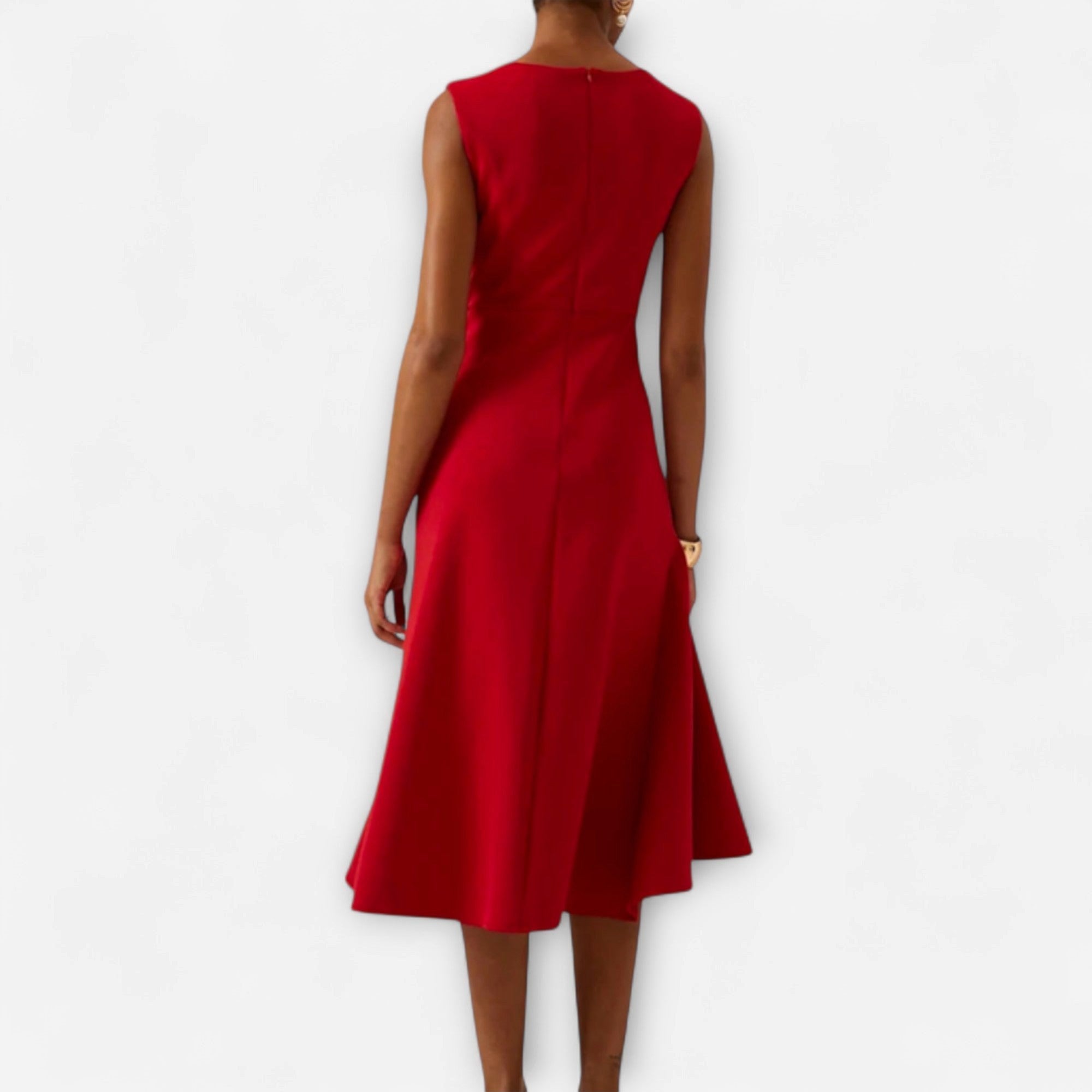 Grace | Women's Draped Asymmetric Midi Dress - image 13
