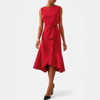Grace | Women's Draped Asymmetric Midi Dress - image 15