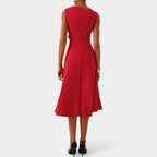 Grace | Women's Draped Asymmetric Midi Dress - image 16