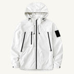 Graham | Men's Lightweight Waterproof Hooded Rain Jacket, Windproof Autumn Jacket | The Dress Cellar | White