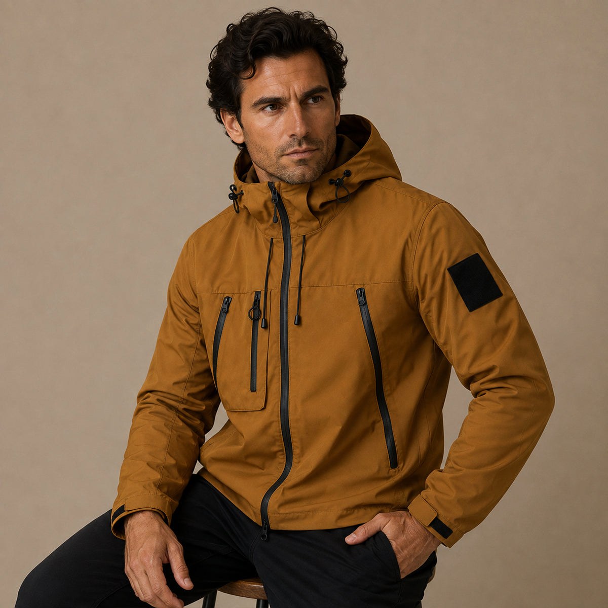 Graham | Men's Lightweight Waterproof Hooded Rain Jacket, Windproof Autumn Jacket | The Dress Cellar