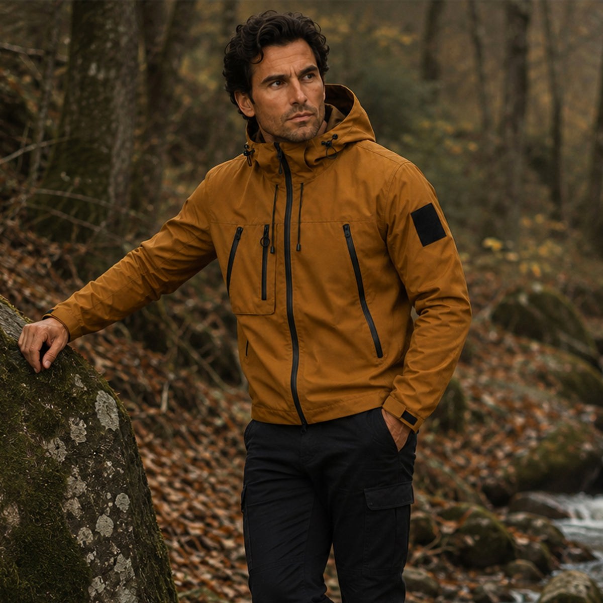 Graham | Men's Lightweight Waterproof Hooded Rain Jacket, Windproof Autumn Jacket | The Dress Cellar