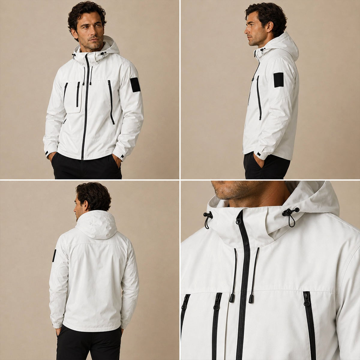 Graham | Men's Lightweight Waterproof Hooded Rain Jacket, Windproof Autumn Jacket | The Dress Cellar