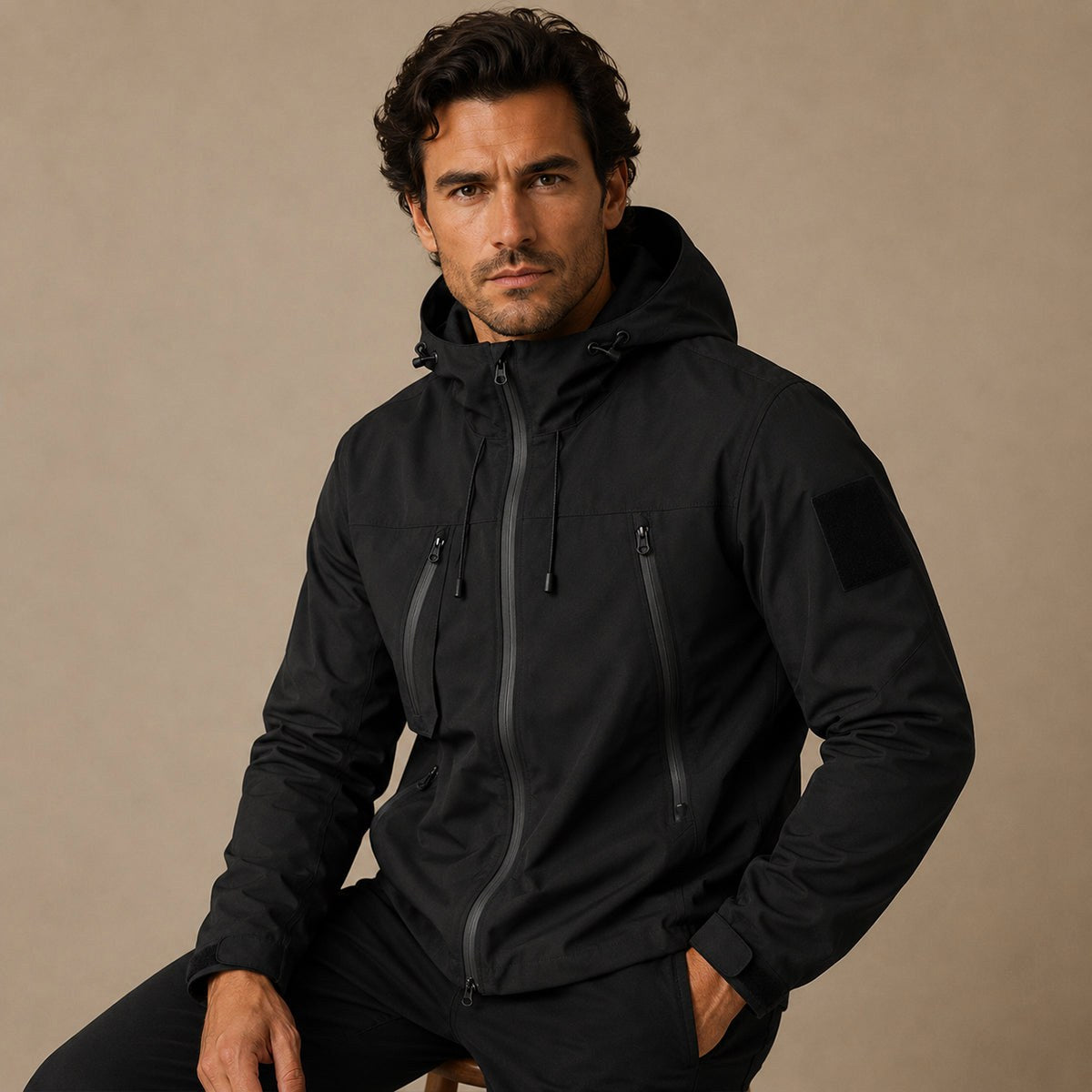 Graham | Men's Lightweight Waterproof Hooded Rain Jacket, Windproof Autumn Jacket | The Dress Cellar
