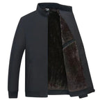 Grant | Men's Waterproof Jacket with Thermal Fleece Lining, Smart Autumn Coat | The Dress Cellar | Blue