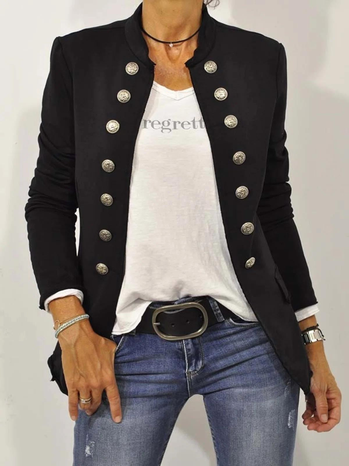 Greer | Women's Military Blazer - Black