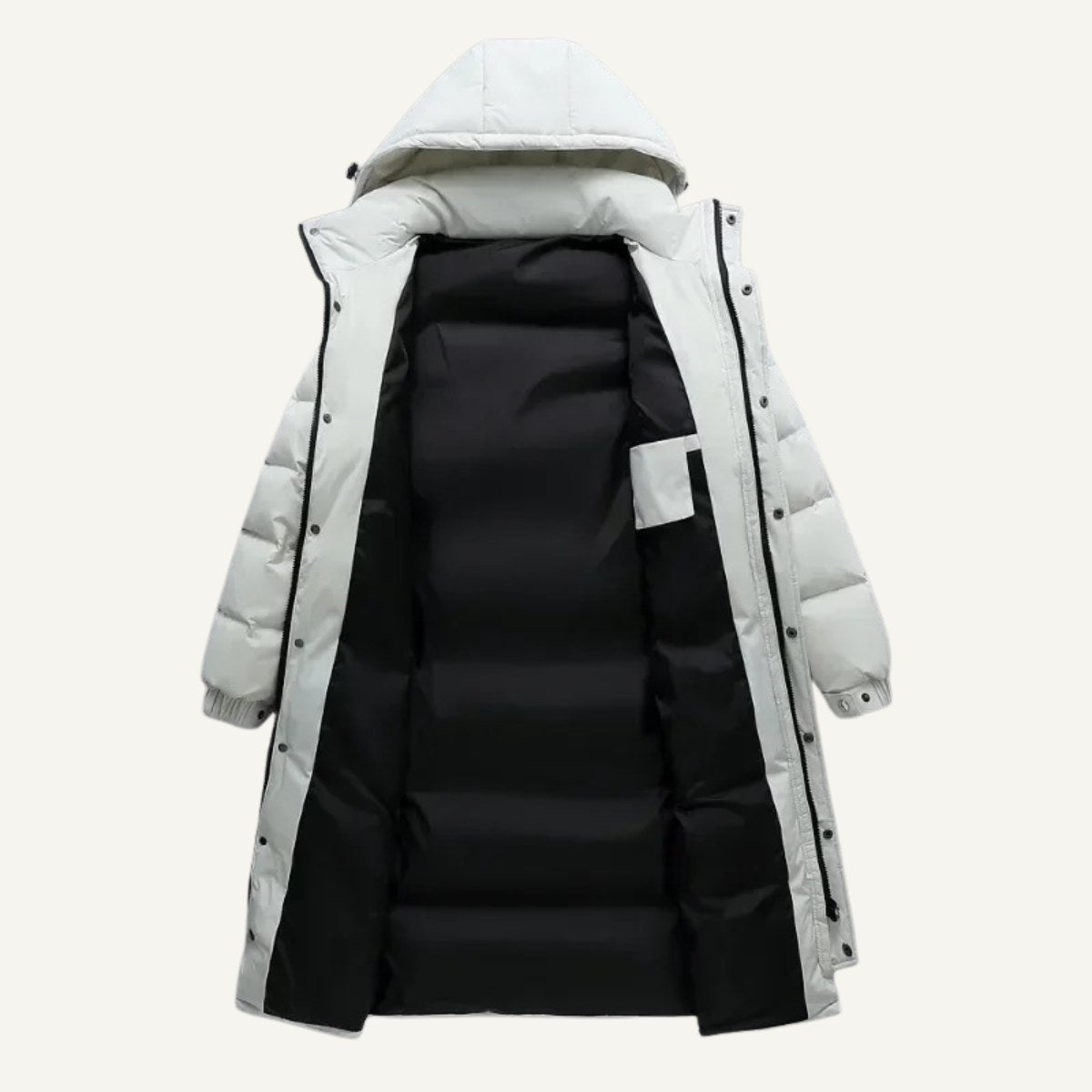 Griffin | Men's Hooded Longline Puffer Coat, Windproof Autumn Coat | The Dress Cellar