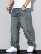 Gregory | Men's Cotton-Blend Pants in Solid Color, Relaxed-Fit Jeans | The Dress Cellar