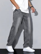 Gregory | Men's Cotton-Blend Pants in Solid Color, Relaxed-Fit Jeans | The Dress Cellar