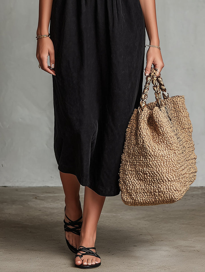 Hadley | Women's Faux Suede Embroidered Midi Dress - image 3