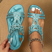 Hadley | Women's Orthopedic Flat Sandals with Rhinestone Details