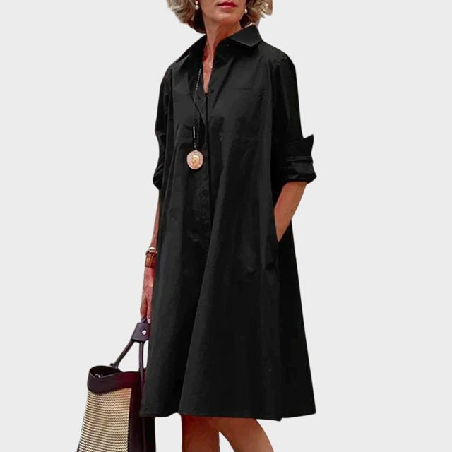 Hailey | Women's Casual Dress with Functional Pockets - Black