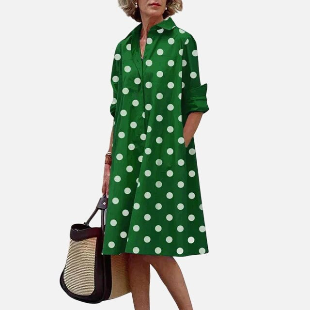 Hailey | Women's Casual Dress with Functional Pockets - Green
