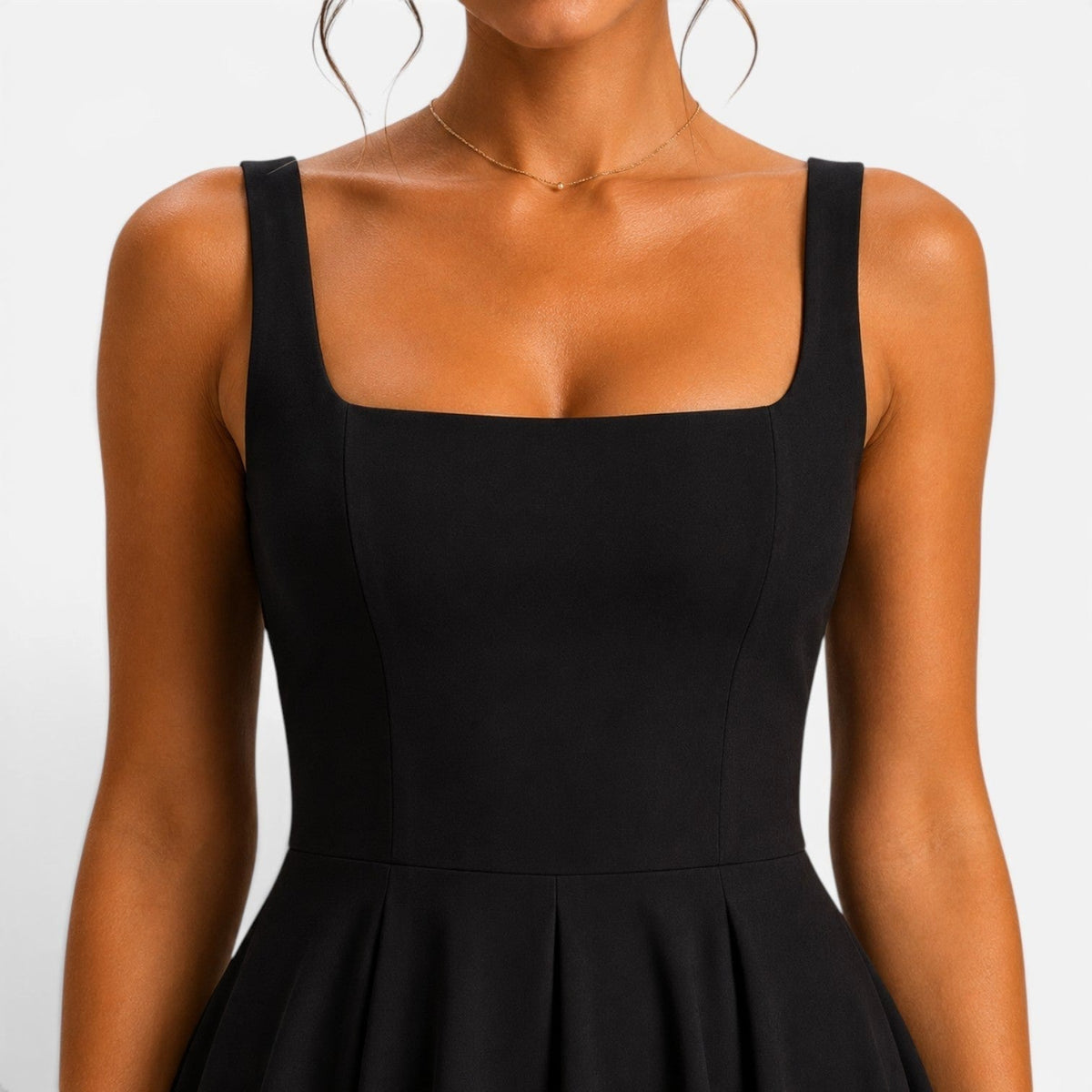 Poppy | Women's Pink Square-Neck Midi Dress, Sleeveless Occasion Dress | The Dress Cellar
