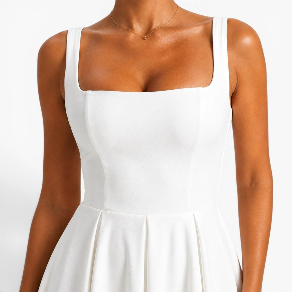 Poppy | Women's Pink Square-Neck Midi Dress, Sleeveless Occasion Dress | The Dress Cellar