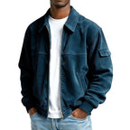 Terry | Men's Ribbed Zip Jacket, Relaxed Fit Casual Jacket | The Dress Cellar