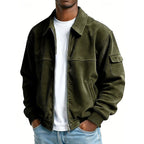 Terry | Men's Ribbed Zip Jacket, Relaxed Fit Casual Jacket | The Dress Cellar