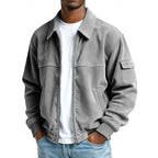 Terry | Men's Ribbed Zip Jacket, Relaxed Fit Casual Jacket | The Dress Cellar