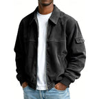Terry | Men's Ribbed Zip Jacket, Relaxed Fit Casual Jacket | The Dress Cellar