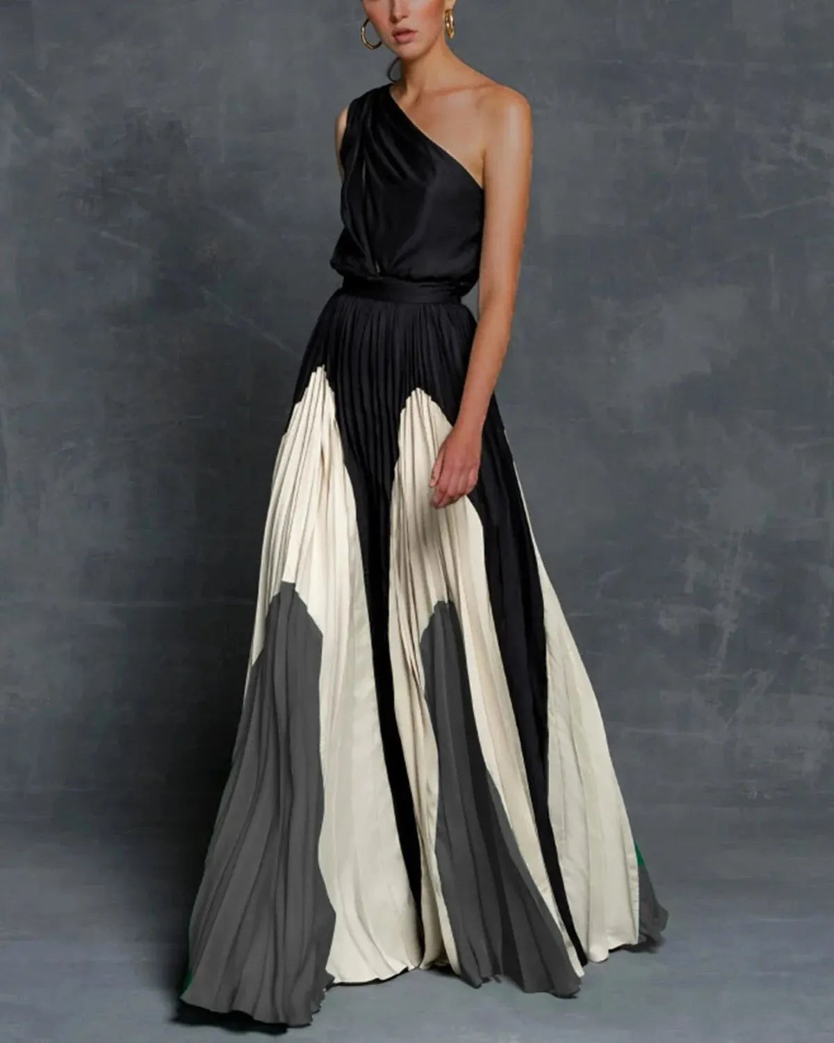 Harper | Women's Maxi Dress with Shoulder Detail - Grey