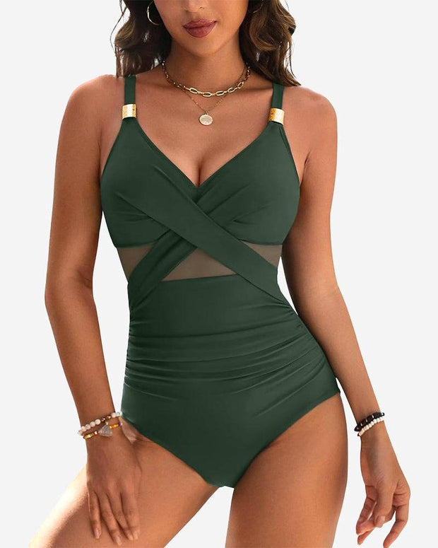Harper | Women's Shaping Crossback One-Piece Swimsuit - Zwart