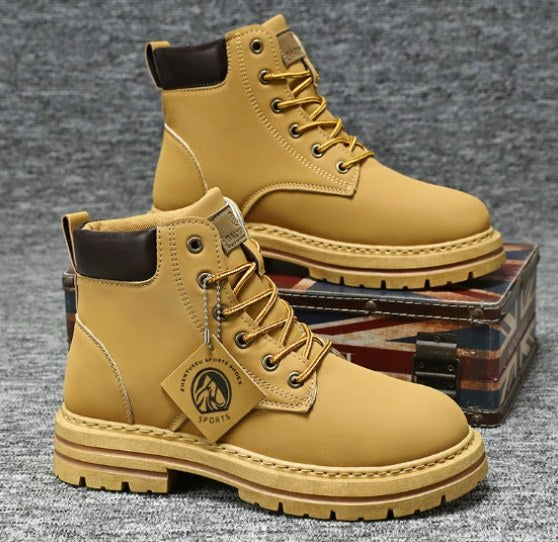 Harry | Men's Leather Lace-Up Work Boots, High-Top Construction Boots | The Dress Cellar | Brown