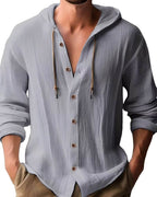 Roy | Men's Hooded Long-Sleeve Shirt, Relaxed-Fit Casual Shirt | The Dress Cellar