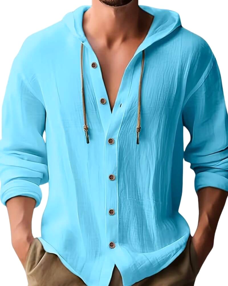 Roy | Men's Hooded Long-Sleeve Shirt, Relaxed-Fit Casual Shirt | The Dress Cellar