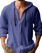 Roy | Men's Hooded Long-Sleeve Shirt, Relaxed-Fit Casual Shirt | The Dress Cellar