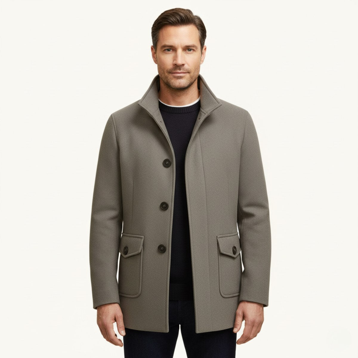 Hayes | Men's Tailored Wool Overcoat, Smart Wool Coat | The Dress Cellar
