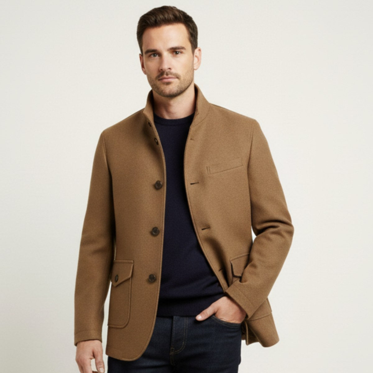Hayes | Men's Tailored Wool Overcoat, Smart Wool Coat | The Dress Cellar