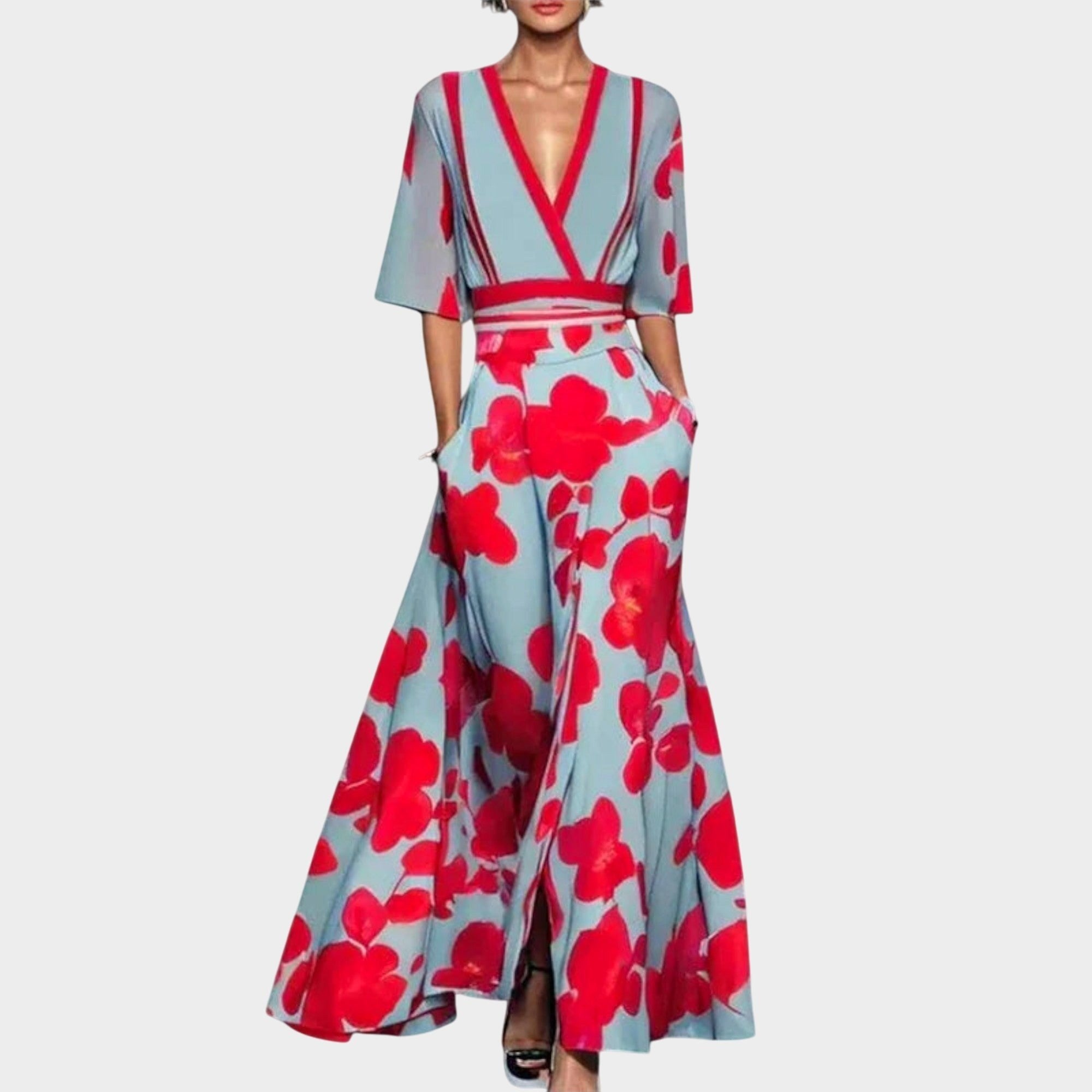 Hazel | Women's Elegant Midi Dress - White