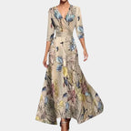 Hazel | Women's Elegant Midi Dress - Champagne