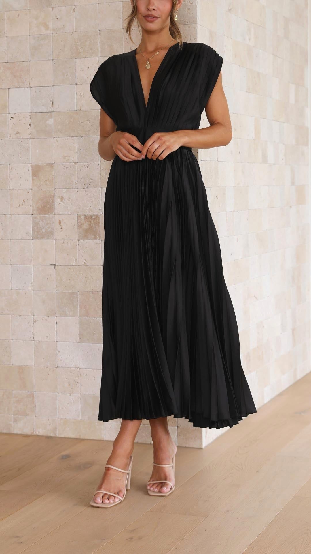 Heather | Women's Pleated Maxi Dress - image 13