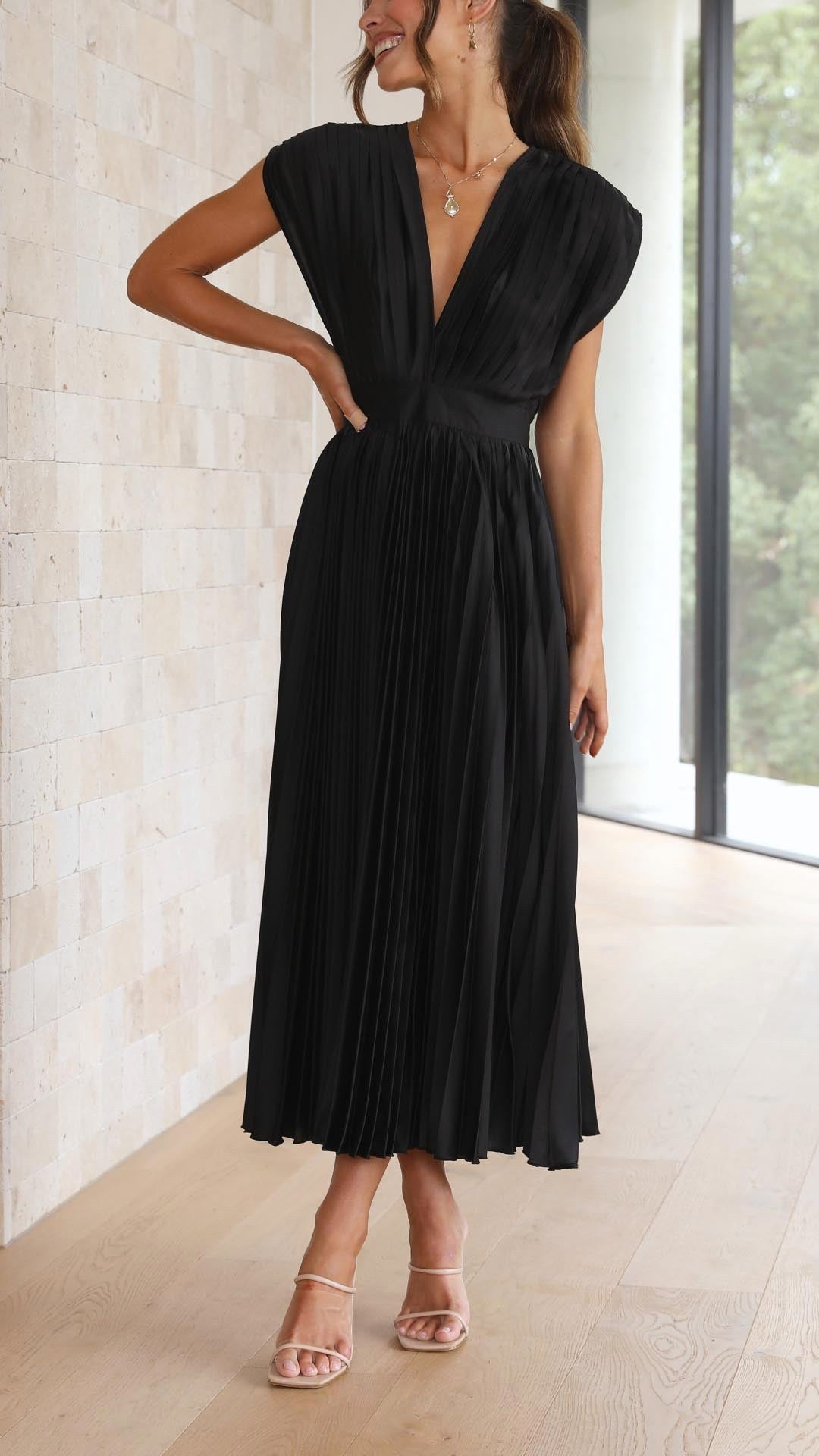 Heather | Women's Pleated Maxi Dress - image 14